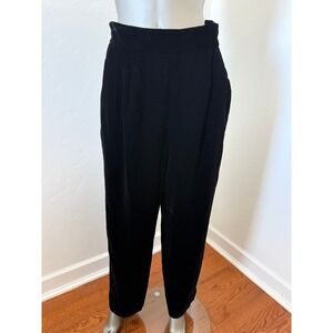 Talbots Vintage 80's 90's High‎ Waist Pleated Black Velvet Pants 12 USA